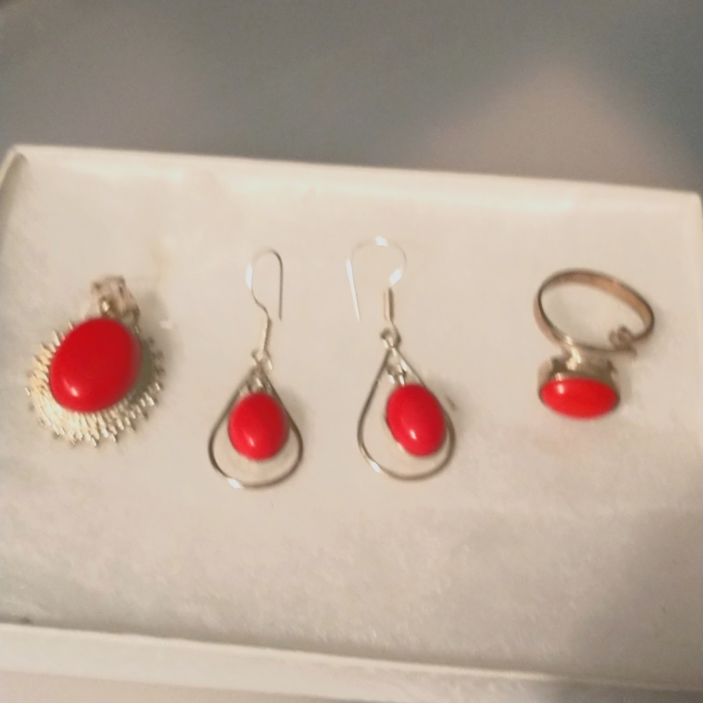 New Sterling Silver Earrings/Necklace & Ring, ..